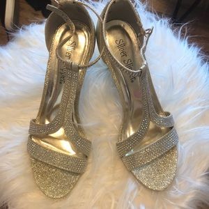 Silver slipper gold heels